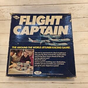 Vintage Flight Captain Board Game ES Lowe Around the World Jetliner Racing Game